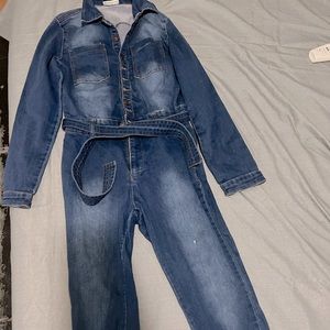 Denim jump suit